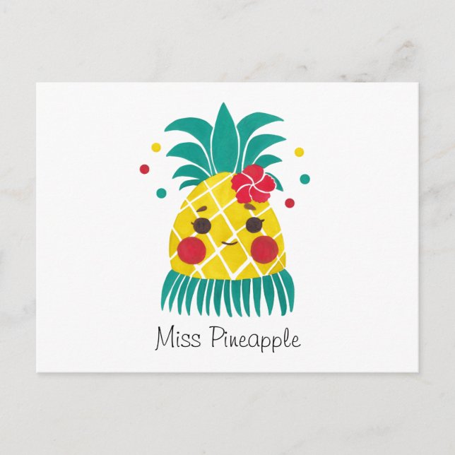 Miss Hawaiian Pineapple Vykort (Framsida)