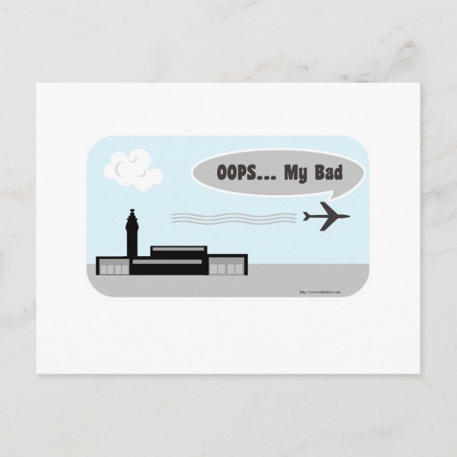 Miss inte flygplatsen vykort (Framsida)