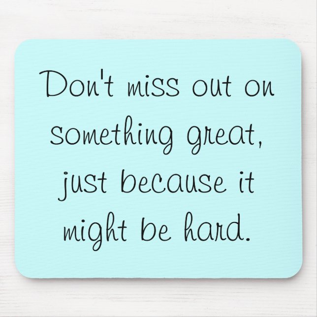 Miss inte ut på något underbaren musmatta (Framsidan)