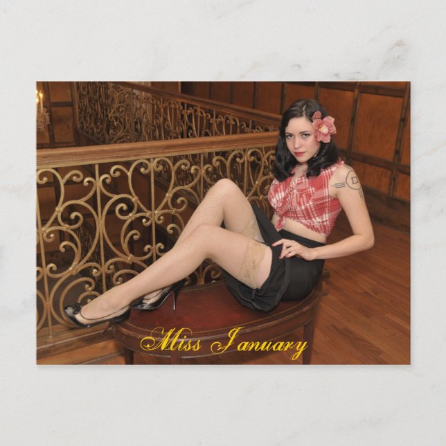 Miss januari-vykort vykort (Framsida)