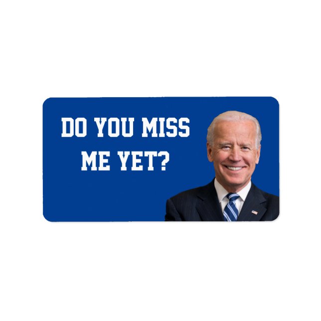 Miss Joe Biden än? Adressetikett (Framsidan)