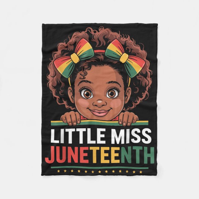 Miss Juneteenth frihet svart amerikansk afrikansk  Fleecefilt (Framsidan)
