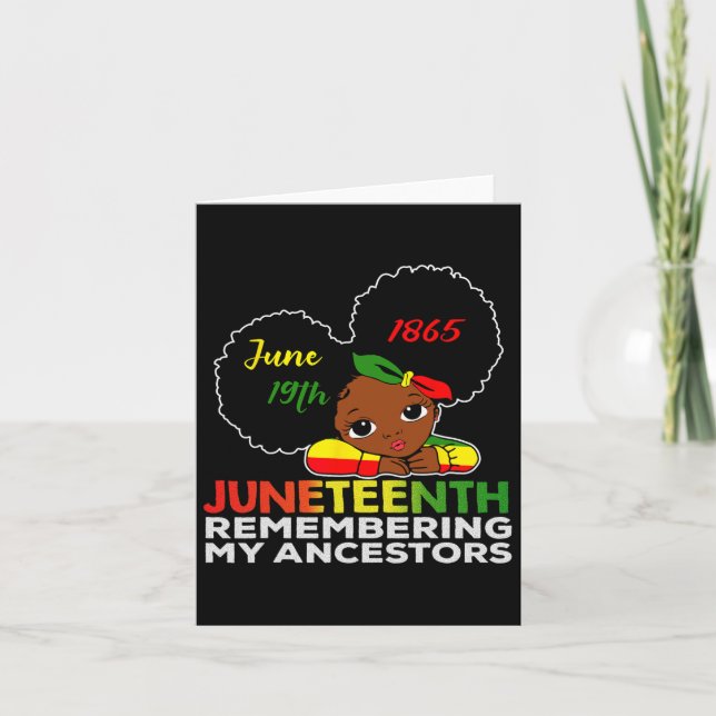 Miss Juneteenth Minner mitt förfäder Svarta tjej Kort (Framsida)