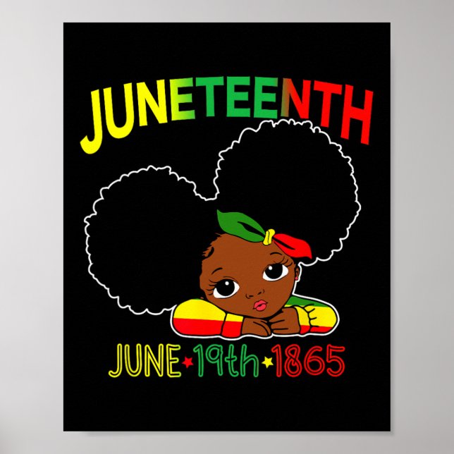 Miss Juneteth Celebrate 19:e 1865 June Black Gir Poster (Framsidan)