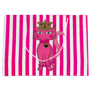 Miss Kattunge, Rosa Glitter 3s-GIFT BAG L