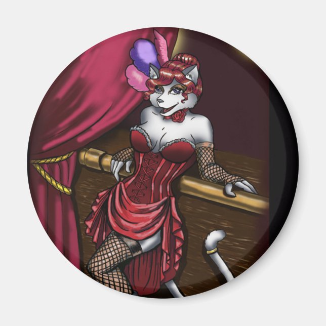 Miss Kattunge Round Magnet (Framsidan)