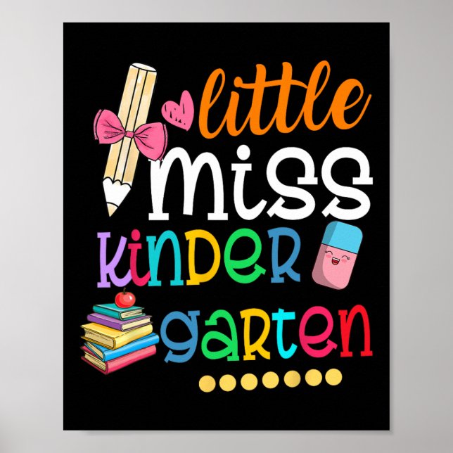 Miss Kindergarten För barn Girls CK till Scho Poster (Framsidan)