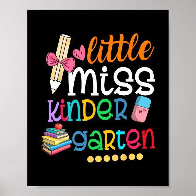 Miss Kindergarten För barn Girls tillbaka till S Poster (Framsidan)