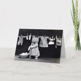 Miss Kitten Doing Tvätt Kort