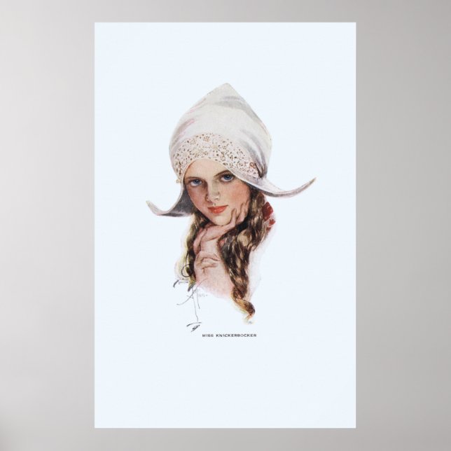 Miss Knickerbocker av Harrison Fisher Poster (Framsidan)