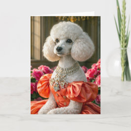 Miss Lady  Poodle Blank Card Kort
