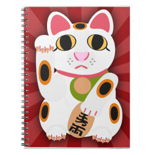 Miss Lucky Cat Epic Tecknad Kattunge Design Roligt Anteckningsbok