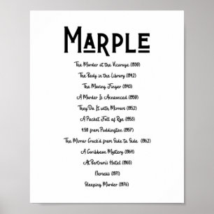 Miss Marple Bok List Agatha Christie Bookish Lite Poster