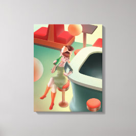 Miss Meow - sena natten i Pub-serien Canvastryck