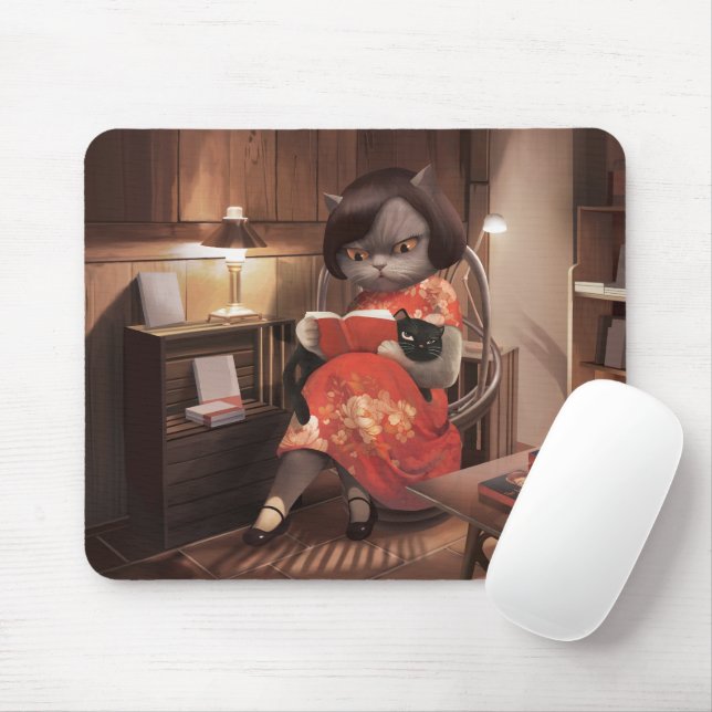 Miss Meow - Vintagens kattlästid Musmatta (Med mus)