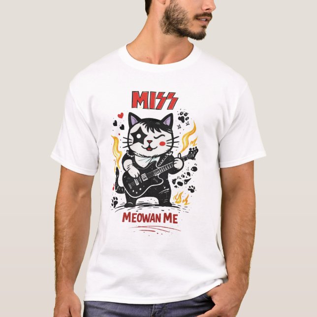 MISS – Meowan Me Rock Cat Parody T Shirt (Framsida)