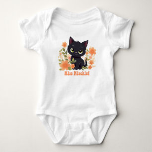 Miss MisChief Black Kattunge med Flowers T Shirt