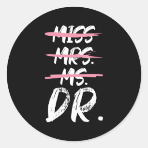 Miss Mrs Dr Dotorate Degree Runt Klistermärke