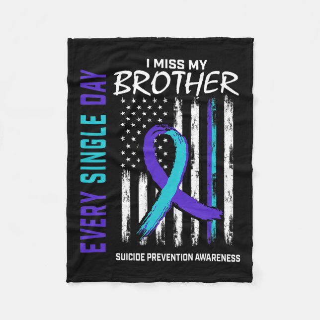 Miss My Brother Suicide Awareness Prevention Ameri Fleecefilt (Framsidan)