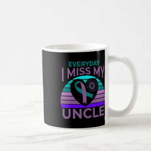 Miss My farbror Heart Solros Suicide Awareness Ni Kaffemugg