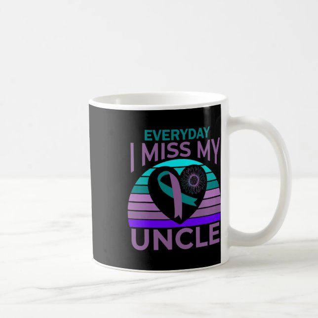Miss My farbror Heart Solros Suicide Awareness Ni Kaffemugg (Höger)
