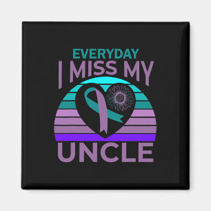 Miss My farbror Heart Solros Suicide Awareness Ni Magnet