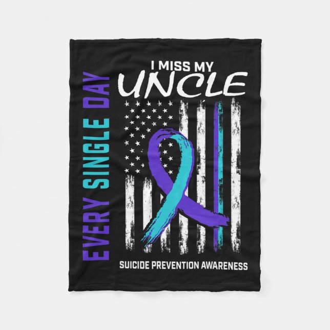 Miss My farbror Suicide Awareness Prevention Ameri Fleecefilt (Framsidan)
