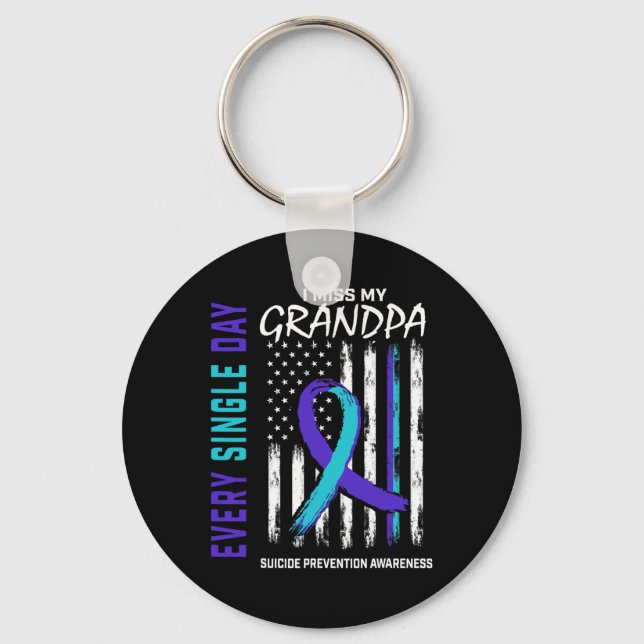 Miss My Grandpa Suicide Awareness Prevention Ameri Nyckelring (Framsida)