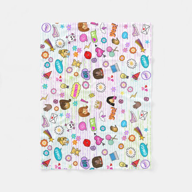Miss Ojis Fleece filt i White (Framsidan)