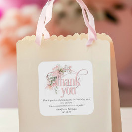 Miss Onederful 1:a Birthday Goodie-säck tack Fyrkantigt Klistermärke
