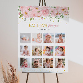 Miss Onederful Birthday 12 Photo Milestone Poster