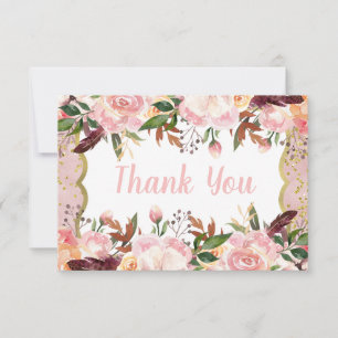 Miss ONEderful Birthday Tack You Card, Boho, Guld Kort