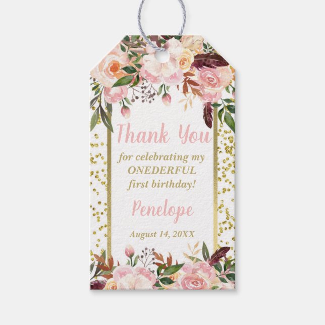 Miss ONEderful Favor Tag Presentetikett (Framsidan)