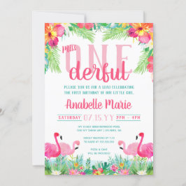 Miss ONEderful First Birthday Luau Inbjudningar