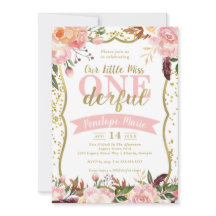 Miss ONEderful Födelsedagsfest inbjudan