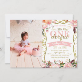 Miss ONEderful Födelsedagsfest inbjudan