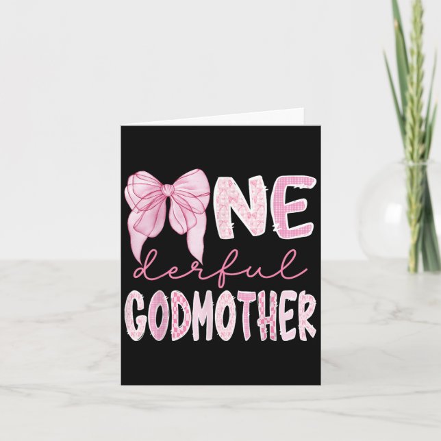 Miss Onederful Godmor Coquette First Birthday P Kort (Framsida)