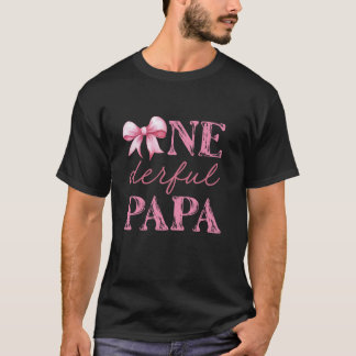 Miss Onederful Pappa Coquette First Birthday Rosa  T Shirt