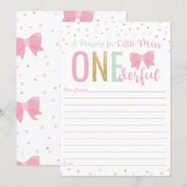 Miss ONEderful Rosa Bow Capsule Message Card Inbjudningar