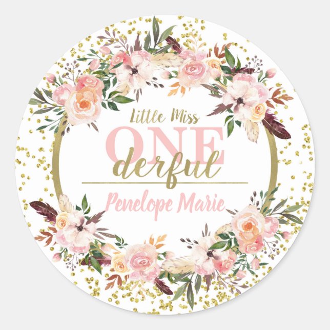 Miss ONEderful Sticker Runt Klistermärke (Framsida)