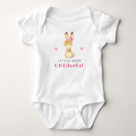 Miss Onederful Sweet Bunny First Birthday Girl T Shirt