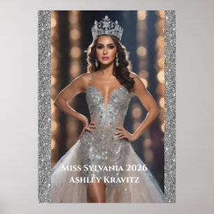 Miss Pageant Glitter Personlig Porträtt Poster