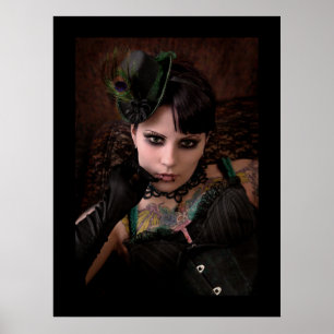 Miss Peacock - Skriv ut (Plain Gräns) Poster