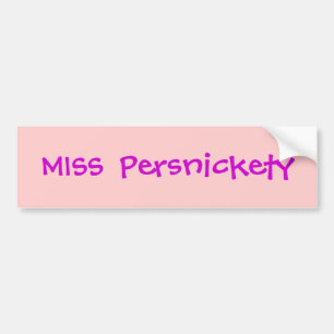 Miss Persnickety Bumper Sticker Bildekal