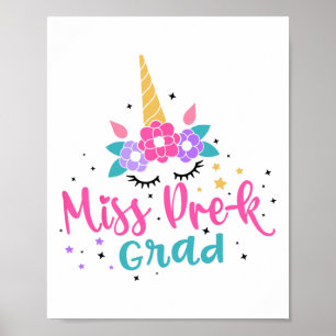 Miss Pre-k Grad Preschool Studenten Girls Kids Poster