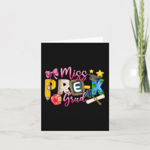 Miss Pre-k Grad Studenten Shirt Girl Kid förra dag Kort