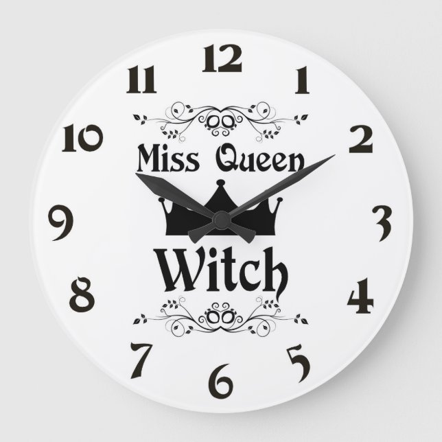Miss Queen Witch Clock Stor Klocka (Framsida)