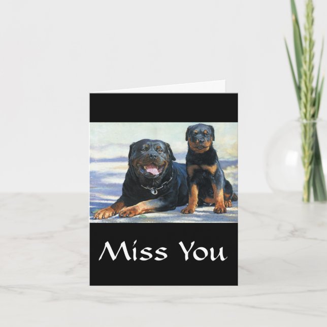 Miss Rottweiler-Hund-kort för Mamma och valpar Kort (Framsida)