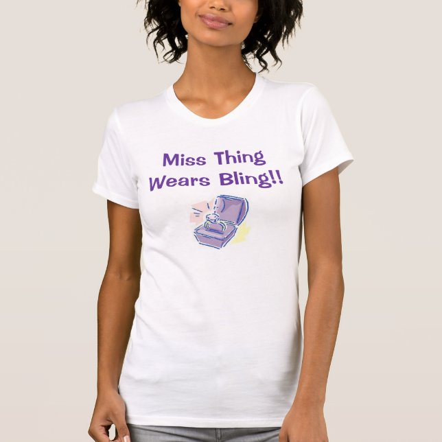 Miss Sak Wears Bling! T Shirt (Framsida)