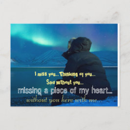 Miss Saknad Ledsen, ensam hjärtförgrening Vykort